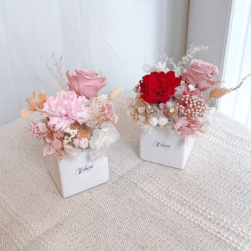 母親節禮盒/康乃馨永生桌花/母親節禮物/永生花/乾燥花