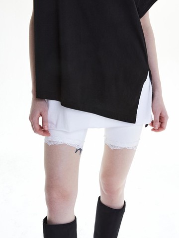 Lace Half Leggings (White)