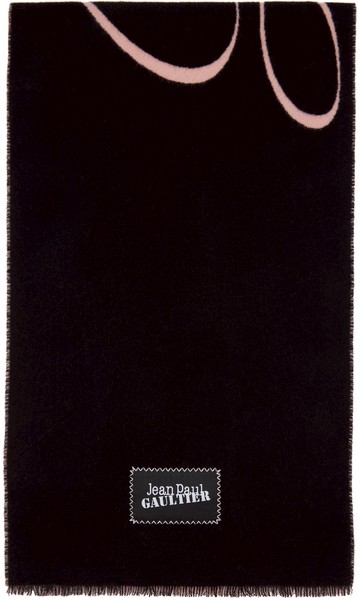Jean Paul Gaultier 黑色 & 粉色 Gaultier Signature 围巾