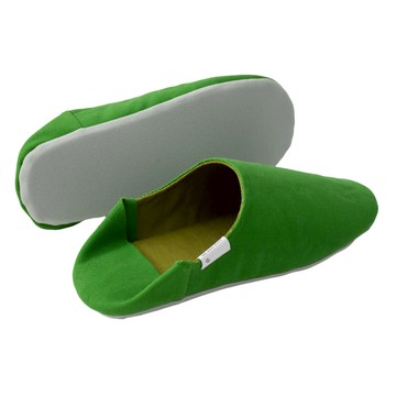 阿部產業 手工帆布可機洗室內拖鞋 L(25~27cm)  日本製造  青草綠  1雙