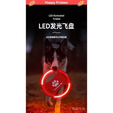 夜間LED寵物飛盤USB充電寵物髮光飛盤狗狗玩耍夜光飛碟閃光玩具