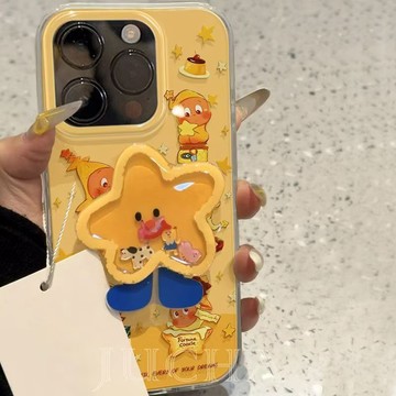 黃底星星人適用蘋果17PM手機殼iPhone16pro小眾14雙層13硬殼12/11