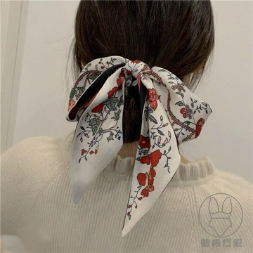 復古法式絲巾發帶小長條窄細領巾扎綁頭發飄帶綁包【倪醬小鋪】