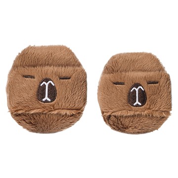 MoMo's Workshop 毛吉吉 動物系列 長絨絨毛粉撲M + L2件組 附收納盒  1組  水豚