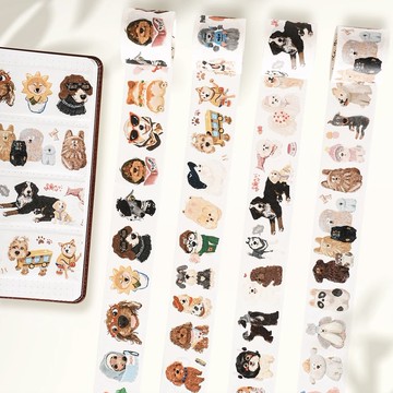 狗狗肖像集 和紙膠帶 5米卷 4卷套裝