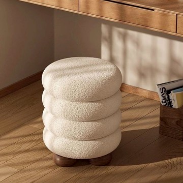 免運 附發票 超低價 化妝椅子休閑椅化妝椅梳妝椅辦公椅圓形椅子奶油風高級感休閑椅 快速發貨