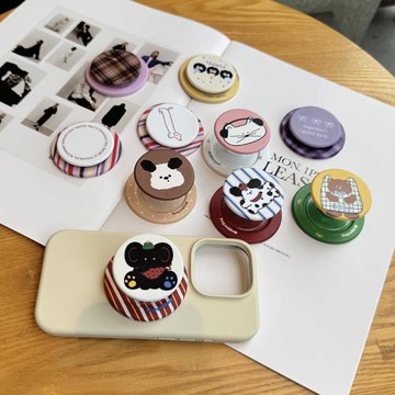 創意個性卡通可愛啪嗒magsafe磁吸氣囊支架手機可折疊伸縮指環扣