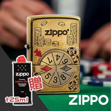[隔日到貨] ZIPPO 亞洲限定防風打火機 數字輪盤 仿古金 ZA-6-O33 黃銅 美國製 煤油打火機