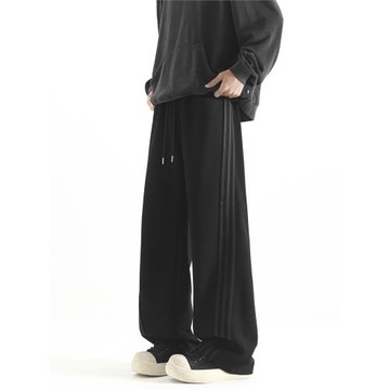 LXS STUDIO潮牌美式運動直筒重磅衛褲男春季寬松休閑百搭垂感長褲