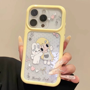 可愛小玉適用小羊皮蘋果17PROMAX高顏值大視窗15plus手機殼iPhone16pro少女14精孔13全包12保護殼