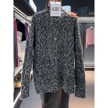 歐貨重磅秋冬季新款女裝2025高級設計感漂亮灰色長袖毛衣穿搭上衣