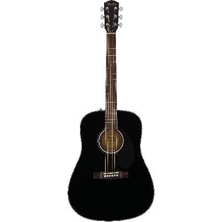 Fender CD-60S Solid Top Dreadnought Acoustic Guitar Black Bundle with Hard Case, Tuner, Strap, Strings, Picks, and Austin Bazaar Instructional DVD