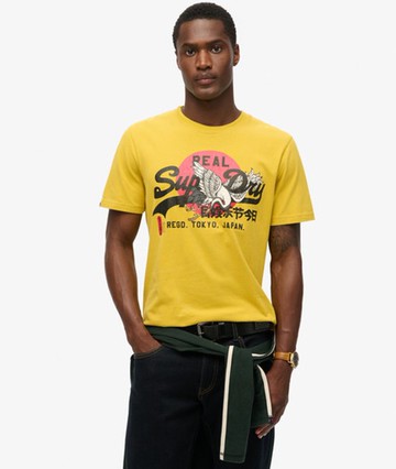 Superdry Men's Men's Tokyo Graphic T Shirt Yellow / Oil Yellow - Size: M