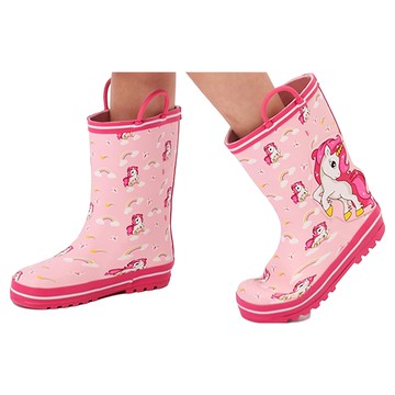 愛北鼻 兒童雨鞋 獨角獸-手提 21碼-鞋內長21cm 可愛風雨具  粉  1入