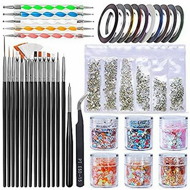 Joyjuly ネイルアートブラシ 3d ネイルアートデコレーションキット ドットツールストライプテープ付き クリスタルabネイルアートラインストーン 通販 Lineポイント最大0 5 Get Lineショッピング