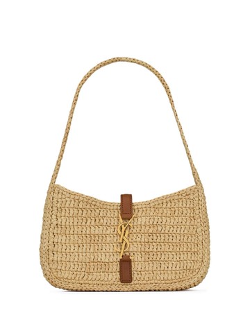 Saint Laurent - Le 5 à 7 raffia mini shoulder bag - women - CALFSKIN/Raffia/Brass - One Size - Neutrals