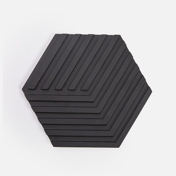 幾何水泥陶瓷隔熱鍋墊16x16cm 黑