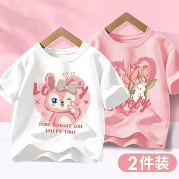 🎀biubiu童裝🎀寶寶夏季短袖女童純棉夏款衣服中小童卡通洋氣上衣小女孩半袖T恤