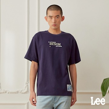 Lee 男款 季節性版型 DENIM印花短版短袖圓領TEE 兩色
