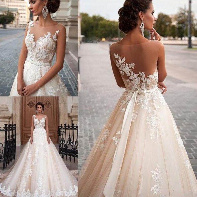 結婚式ドレス ウエディングドレス ホワイト Aライン トレーンドレス