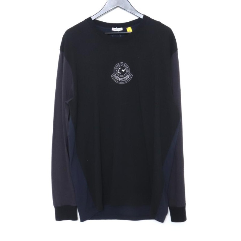 MONCLER GENIUS × FRAGMENT L/S TEE ブラック × ネイビー Lサイズ