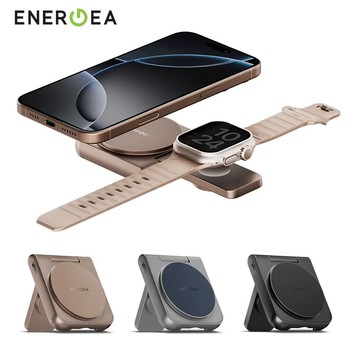 ENERGEA MagDuo 二合一 Qi2折疊磁吸無線充 支援iPhone 12系列以上