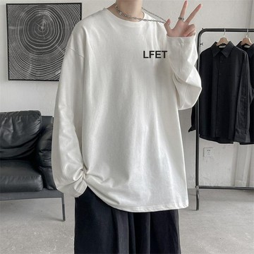 【台灣熱銷】M-8XL 長袖T恤 寬鬆T恤 大尺碼上衣 特色上衣 情侶衣服 長袖 印花 日系T恤 圓領