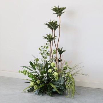 小型綠植造景裝飾花卉仿真植物盆栽擺件辦公室服裝店角落花堆布景