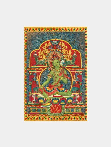 綠度母/300片/唐卡/傳悅/金墨