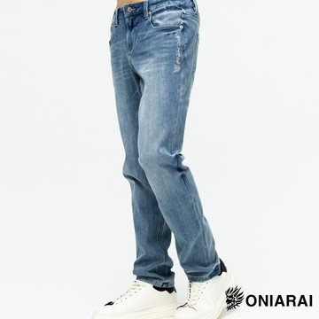 【新年爆殺價↘$1988】3D彈力瞬移丹寧小直筒褲  - BLUE WAY 鬼洗い