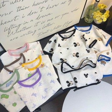 Mimo⭐兒童短褲家居服短袖套裝夏季薄款寶寶睡衣女童空調外穿