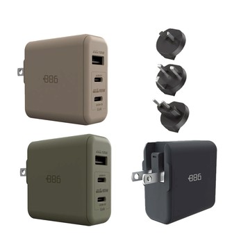 GaN氮化鎵 65W PD 3孔快充充電器 (3色可選) 軍綠