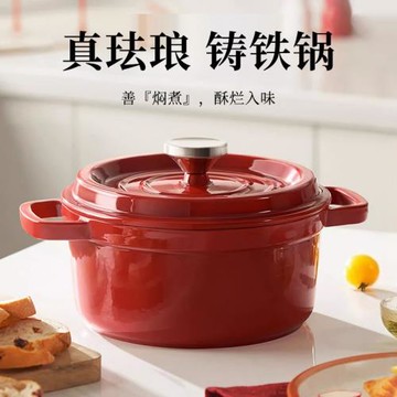 琺瑯鍋鑄鐵燉鍋家用煲湯燉肉微壓鍋搪瓷不粘鍋生鐵鍋燜燒養生鍋