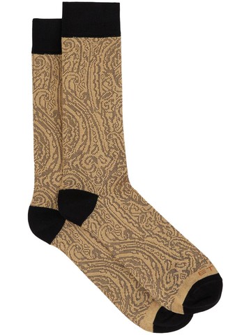 ETRO - paisley-print knit socks - men - Cotton/Polyamide - I - Brown