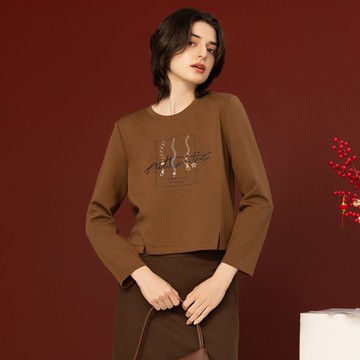 【MEDUSA】下擺小開衩鍊條印圖T恤(M-XL) | 女休閒上衣 女長袖T恤