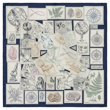 愛馬仕HERMES福寶集郵Le philateliste du Faunourg Detail scarf絲巾/方巾（45cm*45cm）
