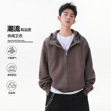 美式重磅開衫衛衣男士