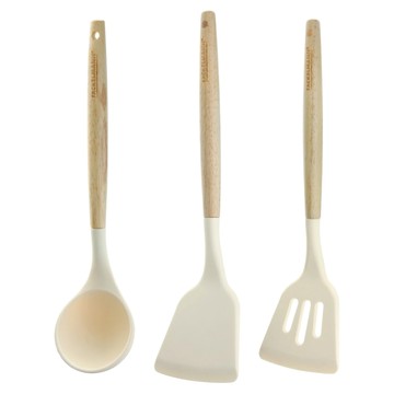 FACKELMANN 法克漫 德國 木柄耐熱矽膠工具組 5583881  原木色  1套  煎匙 + 湯杓 + 槽鏟