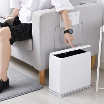 方形彈蓋式垃圾筒衛生間翻蓋臥室分類垃圾簍出口日本按壓式垃圾桶