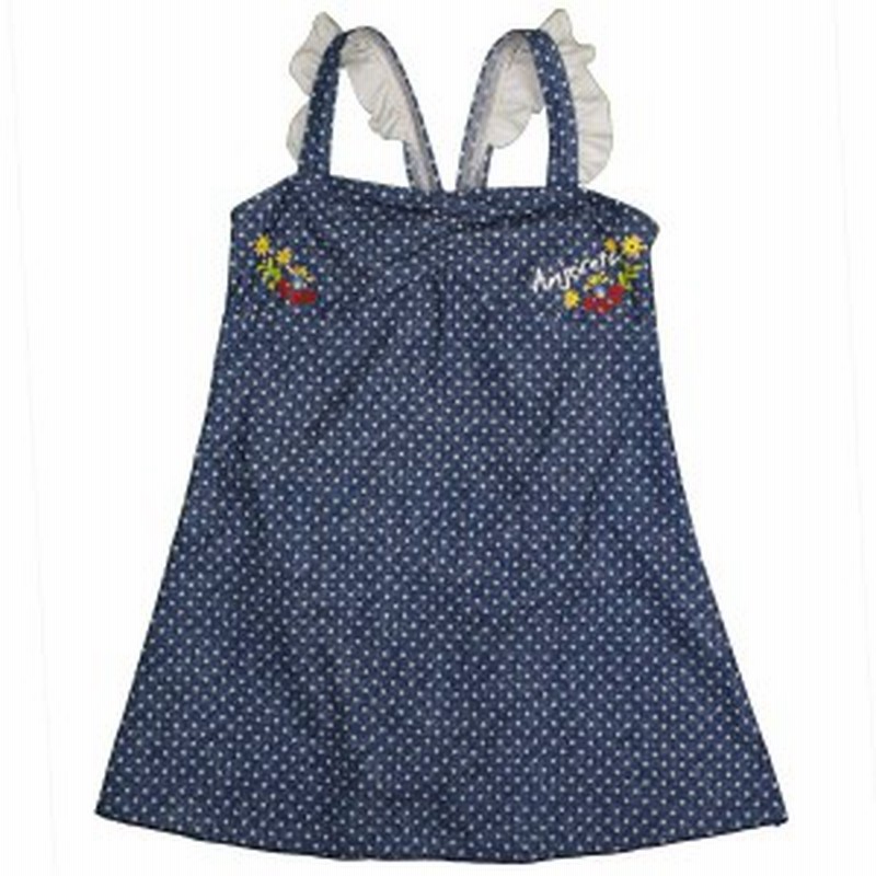 女の子ジュニアワンピース水着 Uv スイムウエア デニムプリント ドット柄 女児 子供用 ネイビー 130cm 140cm 150cm 160cm 通販 Lineポイント最大1 0 Get Lineショッピング