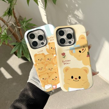 黃油小熊適用蘋果16promax手機殼iphone14/15菲林磁吸12軟13硬殼