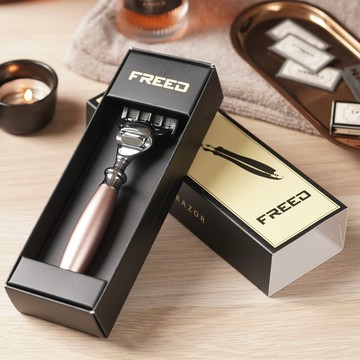 【FREED】兩週年特仕款 - 五刀式刮鬍刀 - 玫瑰金 客製化刻字