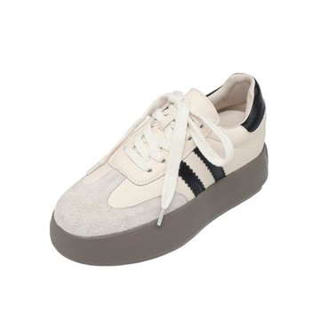 內增高厚底德訓鞋女夏季2025新款百搭真皮松糕板鞋休閑小白鞋女款