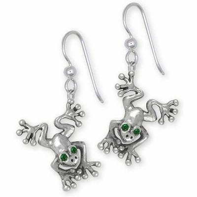 Frog Jewelry スターリングシルバー カエルイヤリング ハンドメイド