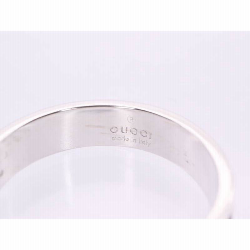 グッチ GUCCI アイコンリング 7号 K18WG ホワイトゴールド GG柄