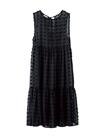 圓點剪花透膚綁帶洋裝(LA42L0H0500) - earth music&ecology