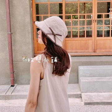 「拉兒小舖」台灣現貨🌸日本單款  蝴蝶結漁夫帽子 遮臉帽 大帽沿 遮陽帽 防曬 漁夫帽 小清新 點點漁夫帽