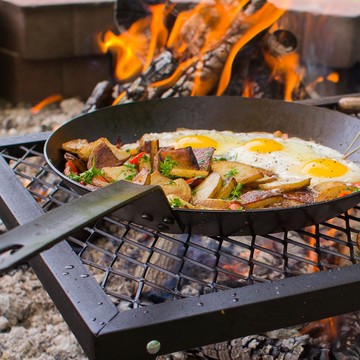 美國LODGE 美國製高碳鋼長柄平底煎鍋-30cm CRS12