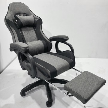 【HTGC】高品質布藝電競椅(加厚坐墊9公分/半躺鎖定/高度可調/360度旋轉/防刮滑輪/電腦椅 辦公椅 賽車椅