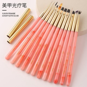 🔥熱銷爆款🔥 美甲店美甲筆套裝筆刷彩繪拉線暈染萬能方圓漸變雙頭圓頭光療刷子